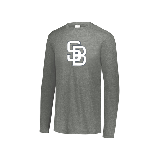 [FTLCUBGY-YS-LOGO2] Decker Youth Tri-Blend T-Shirt - Long Sleeve (Youth S, Gray, Logo 2)