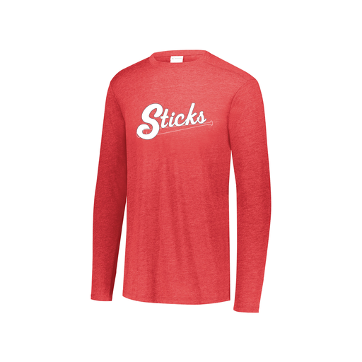 [FTLCUBRD-YS-LOGO1] Decker Youth Tri-Blend T-Shirt - Long Sleeve (Youth S, Red, Logo 1)