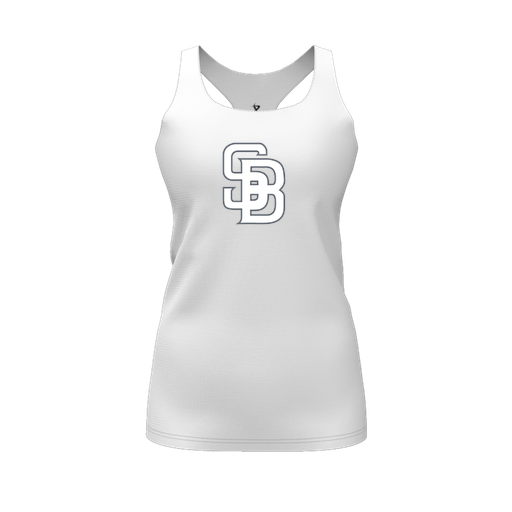 [FT0TRBWH-FYS-LOGO2] Decker Racerback Tank Top (Female Youth S, White, Logo 2)
