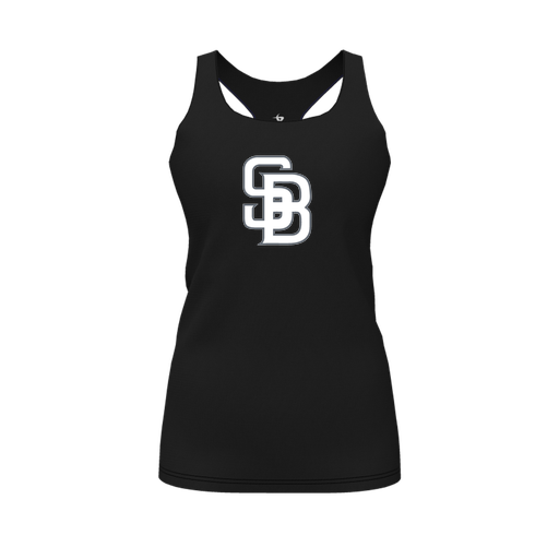 [CUS-DFW-RCBK-PER-BLK-FYS-LOGO2] Racerback Tank Top (Female Youth S, Black, Logo 2)