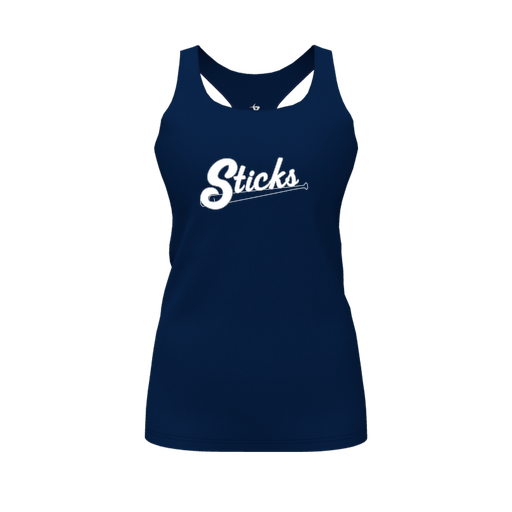 [FT0TRBNV-FYS-LOGO1] Decker Racerback Tank Top (Female Youth S, Navy, Logo 1)