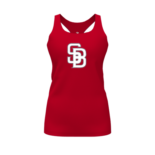 [CUS-DFW-RCBK-PER-RED-FYS-LOGO2] Racerback Tank Top (Female Youth S, Red, Logo 2)