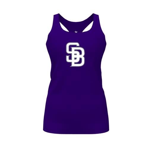 [FT0TRBPP-FYS-LOGO2] Decker Racerback Tank Top (Female Youth S, Purple, Logo 2)