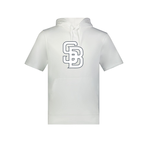 [6871.005.S-LOGO2] Men's Dri Fit Short Sleeve Hoodie (Adult S, White, Logo 2)