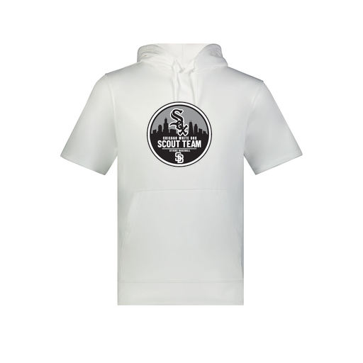 [6871.005.S-LOGO3] Men's Dri Fit Short Sleeve Hoodie (Adult S, White, Logo 3)