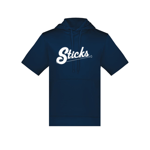 [6871.065.S-LOGO1] Men's Dri Fit Short Sleeve Hoodie (Adult S, Navy, Logo 1)