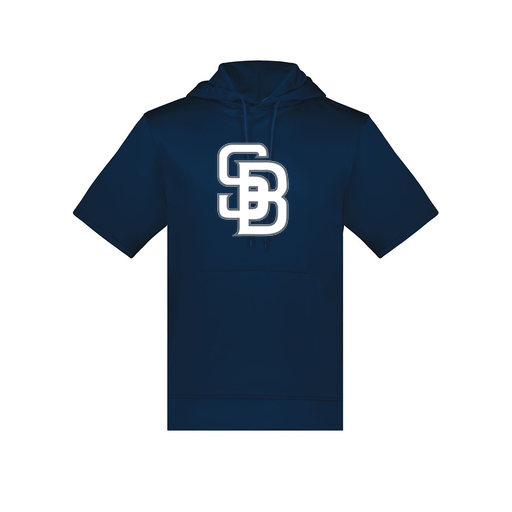 [6871.065.S-LOGO2] Men's Dri Fit Short Sleeve Hoodie (Adult S, Navy, Logo 2)