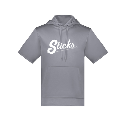 [6871.059.S-LOGO1] Men's Dri Fit Short Sleeve Hoodie (Adult S, Gray, Logo 1)
