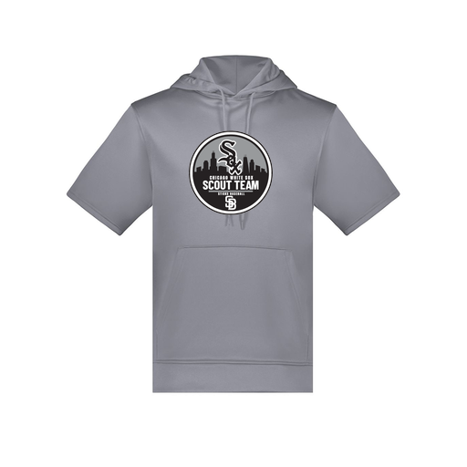 [6871.059.S-LOGO3] Men's Dri Fit Short Sleeve Hoodie (Adult S, Gray, Logo 3)