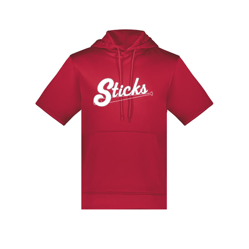 [6871.083.S-LOGO1] Men's Dri Fit Short Sleeve Hoodie (Adult S, Red, Logo 1)