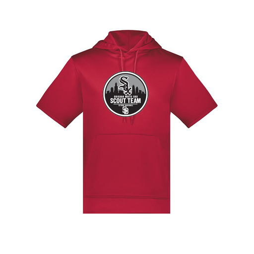 [6871.083.S-LOGO3] Men's Dri Fit Short Sleeve Hoodie (Adult S, Red, Logo 3)