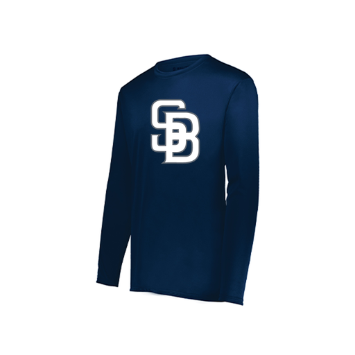 [222822.065.XS-LOGO2] Men's LS Smooth Sport Shirt (Adult XS, Navy, Logo 2)