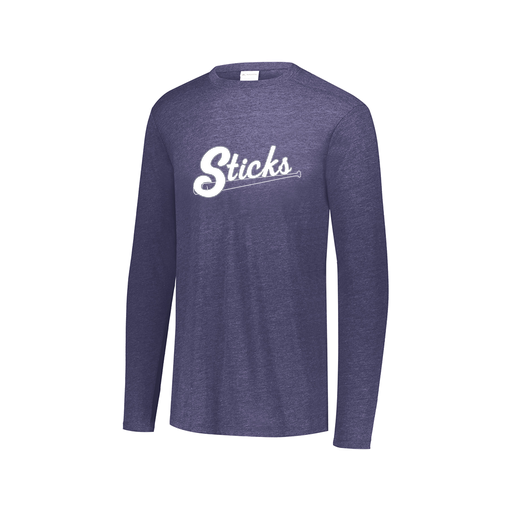 [FTLCUBNV-AXS-LOGO1] Decker Men's Tri-Blend T-Shirt - Long Sleeve (Adult XS, Navy, Logo 1)