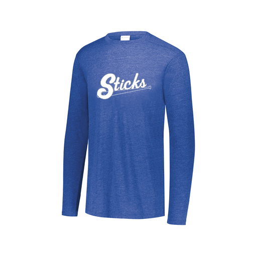 [FTLCUBRY-AXS-LOGO1] Decker Men's Tri-Blend T-Shirt - Long Sleeve (Adult XS, Royal, Logo 1)