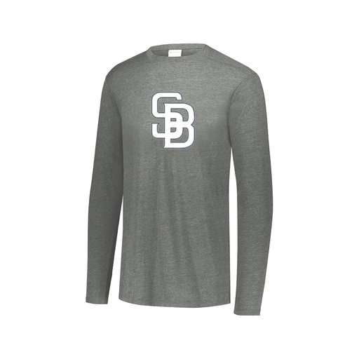 [FTLCUBGY-AXS-LOGO2] Decker Men's Tri-Blend T-Shirt - Long Sleeve (Adult XS, Gray, Logo 2)