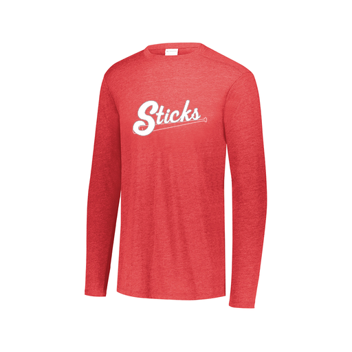 [FTLCUBRD-AXS-LOGO1] Decker Men's Tri-Blend T-Shirt - Long Sleeve (Adult XS, Red, Logo 1)