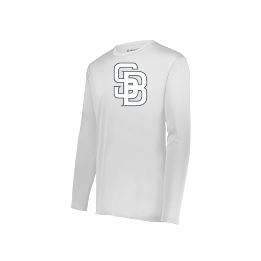 [222823.005.S-LOGO2] Youth LS Smooth Sport Shirt (Youth S, White, Logo 2)