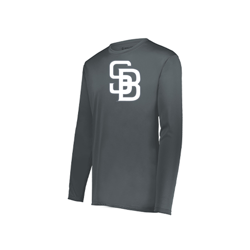 [222823.059.S-LOGO2] Youth LS Smooth Sport Shirt (Youth S, Gray, Logo 2)