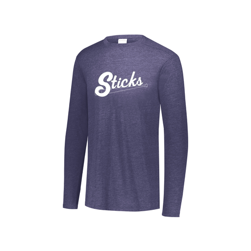 [3076.72N.S-LOGO1] Youth LS Ultra-blend T-Shirt (Youth S, Navy, Logo 1)