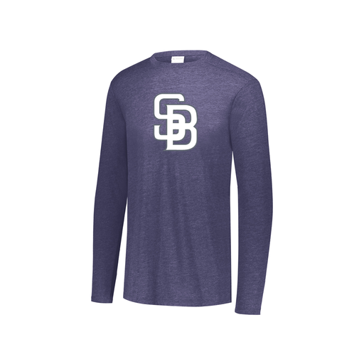 [FTLCUBNV-YS-LOGO2] Decker Youth Tri-Blend T-Shirt - Long Sleeve (Youth S, Navy, Logo 2)