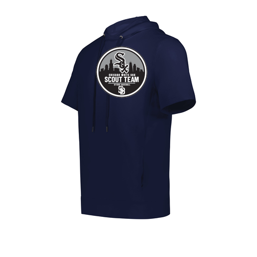 [222605.065.S-LOGO3] YOUTH VENTURA SOFT KNIT SHORT SLEEVE HOODIE (Youth S, Navy, Logo 3)