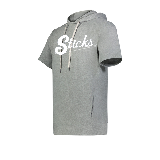 [222605-SIL-YS-LOGO1] YOUTH VENTURA SOFT KNIT SHORT SLEEVE HOODIE (Youth S, Silver, Logo 1)