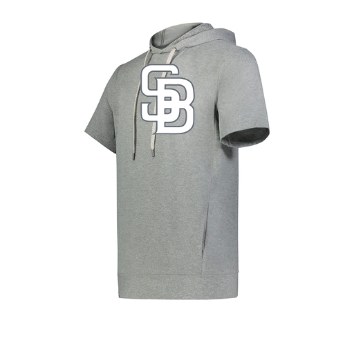 [222605-SIL-YS-LOGO2] YOUTH VENTURA SOFT KNIT SHORT SLEEVE HOODIE (Youth S, Silver, Logo 2)