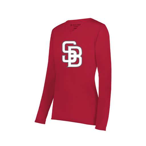 [222824.083.S-LOGO2] Ladies LS Smooth Sport Shirt (Female Adult S, Red, Logo 2)