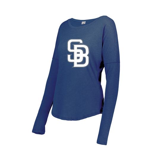 [3077.U55.S-LOGO2] Ladies LS Ultra-blend T-Shirt (Female Adult S, Royal, Logo 2)
