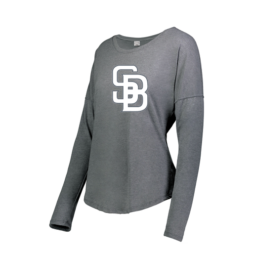 [3077.013.S-LOGO2] Ladies LS Ultra-blend T-Shirt (Female Adult S, Gray, Logo 2)