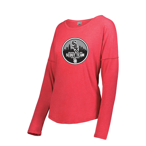 [3077.V96.S-LOGO3] Ladies LS Ultra-blend T-Shirt (Female Adult S, Red, Logo 3)