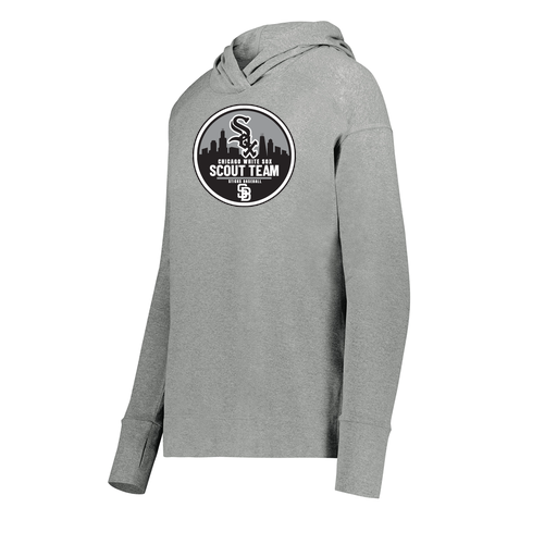 [222798-SIL-FAXS-LOGO3] Ladies Ventura Thin Knit Hoodie (Female Adult XS, Silver, Logo 3)